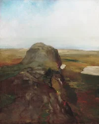 Höststudie, utsikt över Hanging Rock, Newport, R.I., 1868.