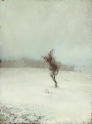 Snöstorm 1865 (olja på pannå)