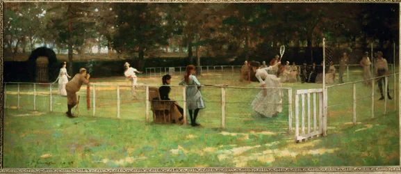 Ett parti tennis (målning på duk)