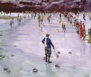 Curling i Wengen (olja på duk)