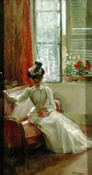 Interiör: A Lady (olja på duk)