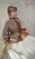Porträtt av en sittande dam, 1887