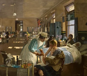 De första sårade på London Hospital, augusti 1914