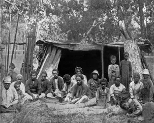 Lokalbefolkningen i Queensland (Australien) (s/v foto)