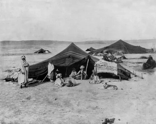 Läger i Saharaöknen, Afrika