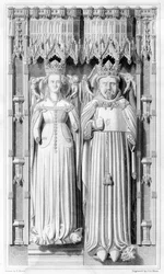 Bild av Henrik IV och hans drottning Joan av Navarra i Canterbury Cathedral, 1826
