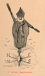 En prästerlig väderflöjel, omkring 1860, omkring 1860