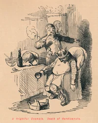 Ett skrämmande exempel. Hardicanutens död, c1860, c1860