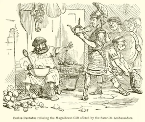 Curius Dentatus vägrar den magnifika gåvan som erbjuds av samniternas ambassadörer