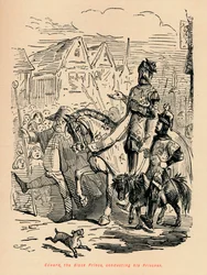 Edvard, den svarte prinsen, leder sin fånge, omkring 1860