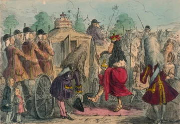 Georgy Porgy den första som gick ut på en tur i sin State Coachy Poachy, 1850