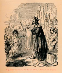 Kung Edward presenterar sin son som prins av Wales för sina undersåtar, c1860, c1860