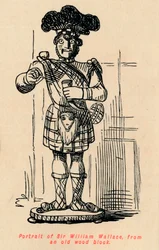 Porträtt av Sir William Wallace, från ett gammalt träblock, c1860, c1860