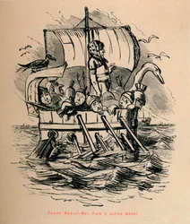 Romersk krigsman, från en knapp medalj, 1852