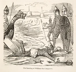 The Landing of William the Conqueror, från The Comic History of England, pub. 1864 (träsnitt)