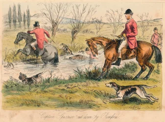 Kapten Spurrier nedhuggen av Romford, 1865. Konstnärer: John Leech, Hablot Knight Browne.