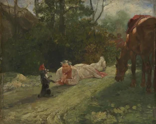 Den uppträdande hunden, ca. 1875