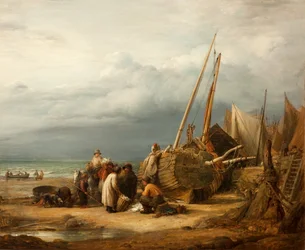 En utsikt över kusten i Hastings, 1832