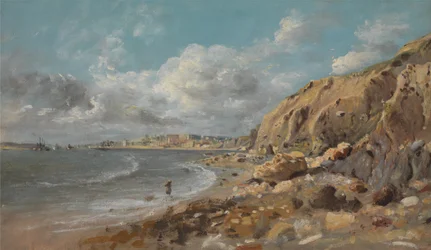 Kustscen vid Cullercoats nära Whitley Bay