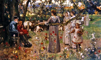 Sommarträdgården (olja på duk)