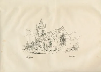 Acton Trussell Church: penn- och bläcklitografi, nd [? 1800-talet]