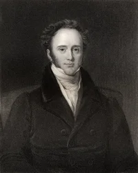 Henry John Temple, 3:e viscount Palmerston, graverad av H. R. Cook (verksam 1813-47), ur ”National Portrait Gallery, volym IV”, utgiven ca 1835