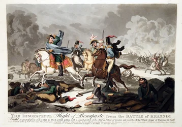 Bonapartes flykt från slaget vid Krasnoi (Krasnoje) 1812 - Wright, John Massey (1777-1866) - 1814 - Akvatint - 42,1x57,5 - Privat samling