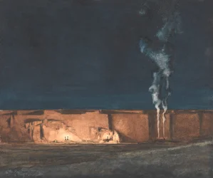 Gravel-Pit: Night (akvarell)