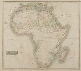 Afrika (handfärgad gravyr)