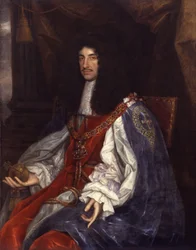 Porträtt av Karl II i strumpebandskläder