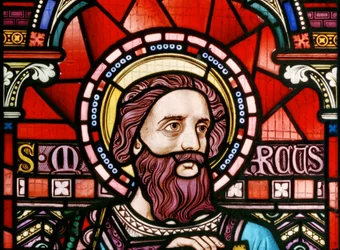 Crick, East Window-detalj, Lavers & Barraud, John Millner Allen (1827-1902), St Mark, 1863