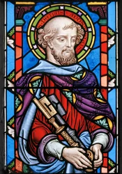 St Peter, detalj från The Crucifixion, 1861 (målat glas)