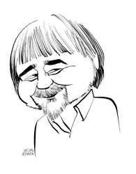 Alan Bleasdale karikatyr, engelsk tv-dramatiker: b
