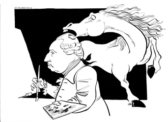 George Stubbs karikatyr, brittisk målare: 25 augusti 1724 - 10 juli 1806
