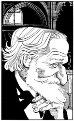 Giuseppe Verdi - profilporträtt av den italienske tonsättaren, 9 eller 10 oktober 1813 - 27 januari 1901