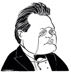 Max Reger - karikatyr av den tyske kompositören