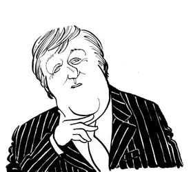 Stephen Fry - karikatyr av John Minnion