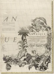 En karta över de brittiska och franska dominionerna i Amerika, 1756 (gravyr med konturfärg på papper)