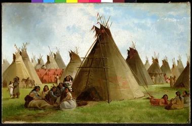 Prärieindianernas läger, omkring 1870