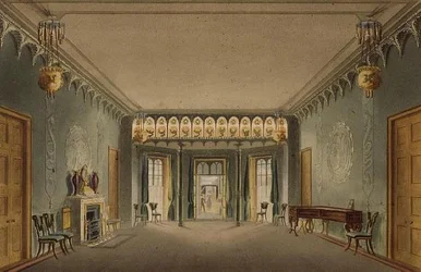 Entréhallen, från "Views of the Royal Pavilion, Brighton" av John Nash