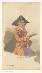 Man på en målningsauktion Vid försäljning av bilder (titel på objekt)