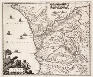 Karta över Kongo och Angola, Afrika