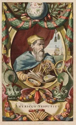 Porträtt av Amerigo Vespucci, 1671