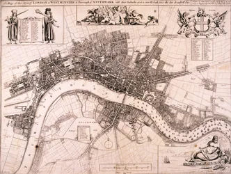 Karta över London, c1680