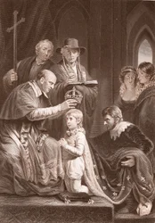 Kröningen av Henrik VI, graverad av A. H. Payne