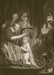 Henrik VI:s kröning, graverad av T. Holloway, illustration ur David Humes "The History of England", utgiven av R. Bowyer, London, 1812