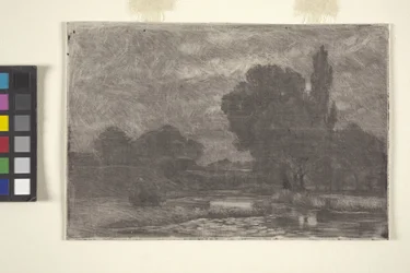 Marshy Landscape (etsning och monoprint)