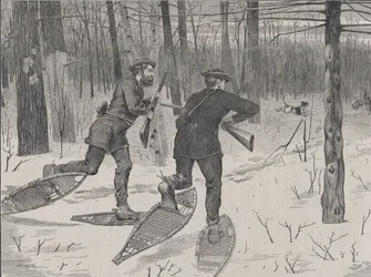Deer-Stalking in the Adirondacks in Winter Every Saturday, Vol. II, Ny serie..., 21 januari 1871.