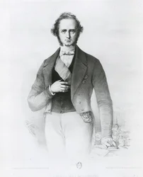 Porträtt av Henry John Temple (1784-1865) Lord Palmerston, graverad av Collette