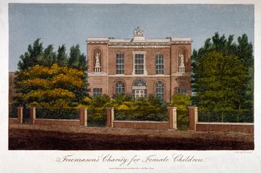Frimurarnas välgörenhetsskola för flickor, Westminster Bridge Road, Lambeth, London, 1814